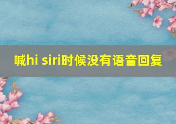 喊hi siri时候没有语音回复